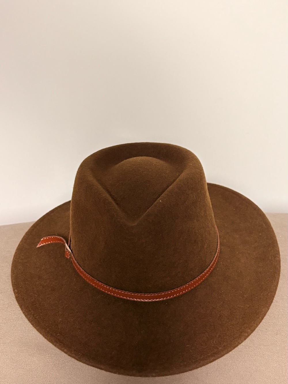 Brixton Brown Felt Fedora with Leather Band